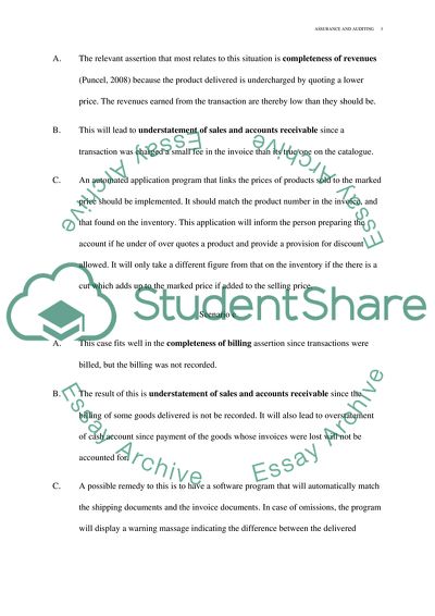 Assurance and Auditing-Under the former system of controls, the following misstatements were noted. Identify each of the following for EACH scenario