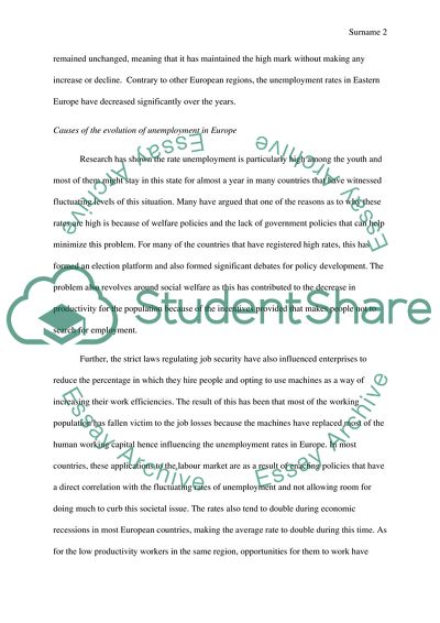 The Evolution of Unemployment in Europe - Causes and Consequences