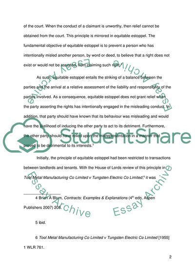 Equitable Promissory Estoppel