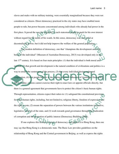 Is Hong Kong a Democratic Country