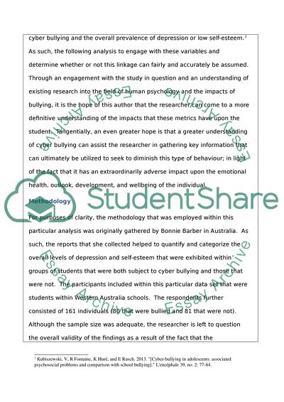 There is a relationship between being a victim of cyberbullying and adolescent emotional well-being