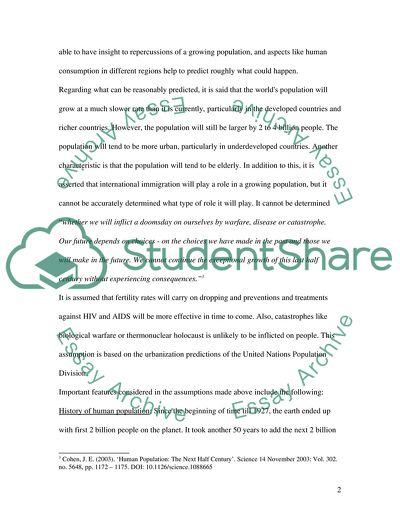 Growing Population and the Consequences