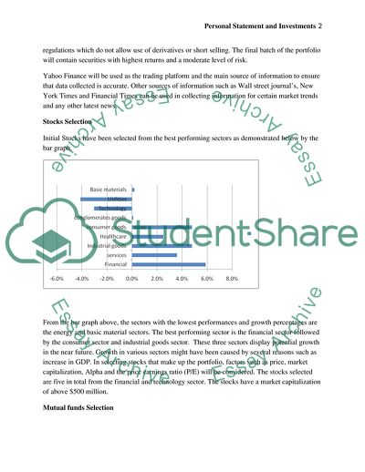 Personal Statement and Investments