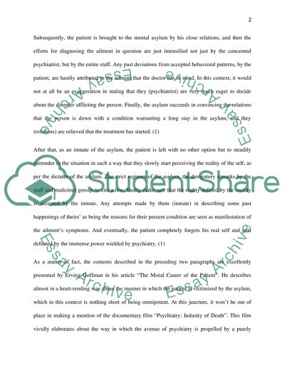 Mental Illness and Individual Self Identity