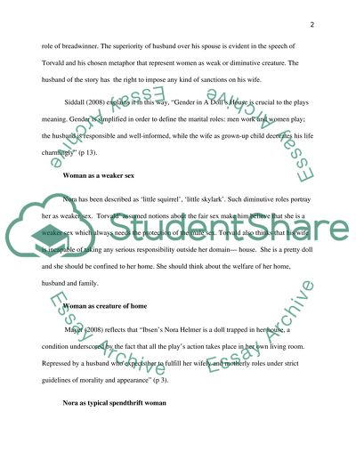 Gender Roles in a Dolls House