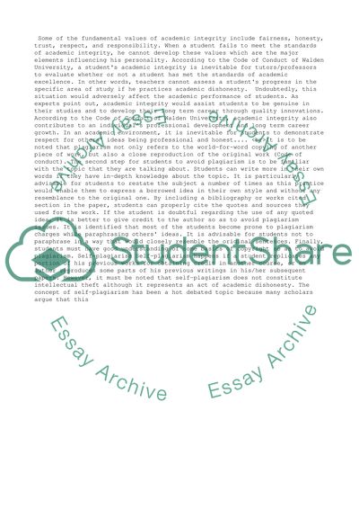 Academic Integrity & Plagiarism
