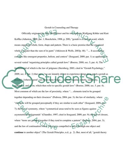 Gestalt in Counseling and Therapy