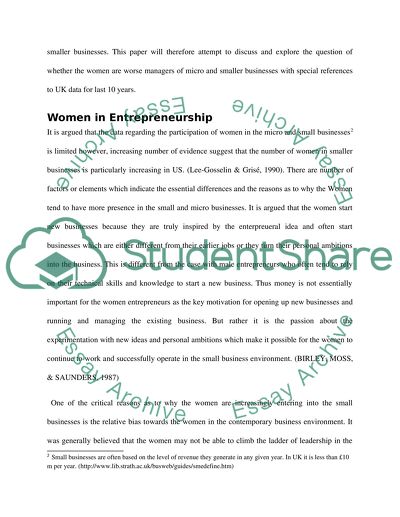 Women in Entrepreneurship