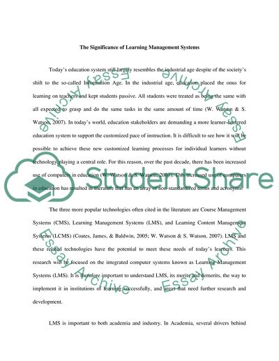 Information Technology: Learning Management System