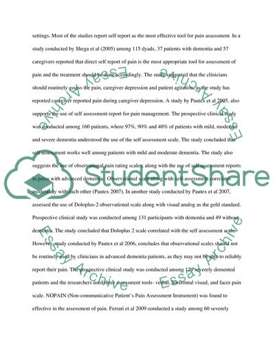 The Best Pain Assessment Tool in Care of Clients with Advanced Dementia