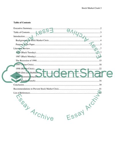 Analyzing the Stock Market Crash