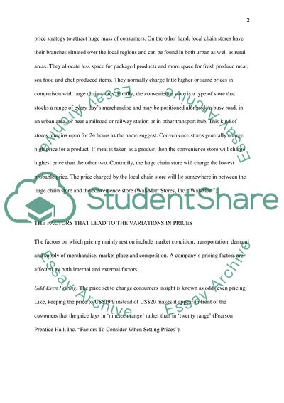 Variation in Pricing of an Identical Item