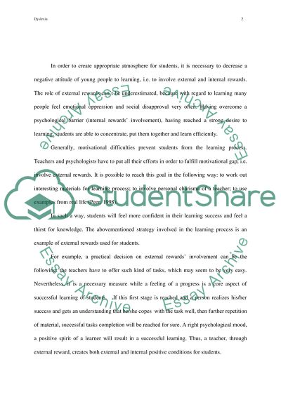 Learning: the Role of Internal and External Rewards