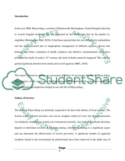 Failure of Services for Khyra Ishaq