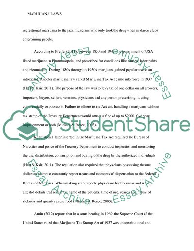 Legalization of Marijuana in the US