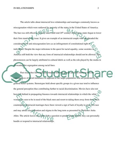 Interracial Love Relationships