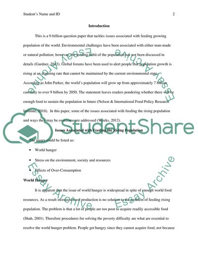 Feeding the Rising Population