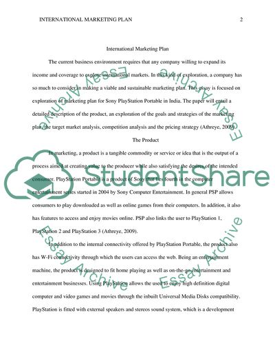 International Marketing Plan of Sony PlayStation