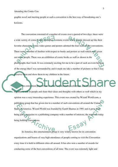 Cultural Event: Attending the Comic-Con