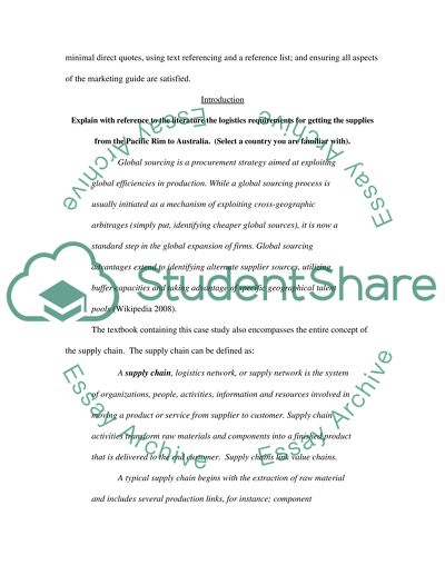 essay topics on logistics