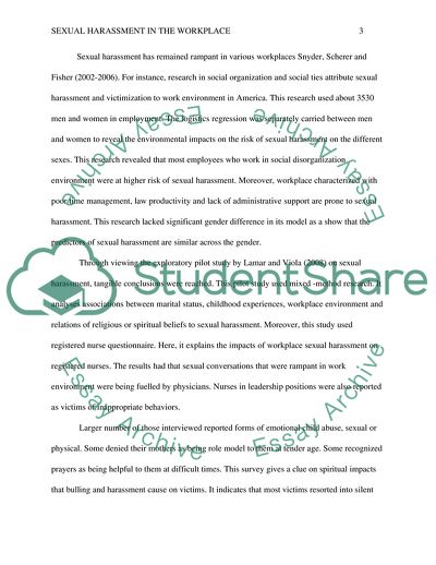 Sexual Harassment in the Workplace