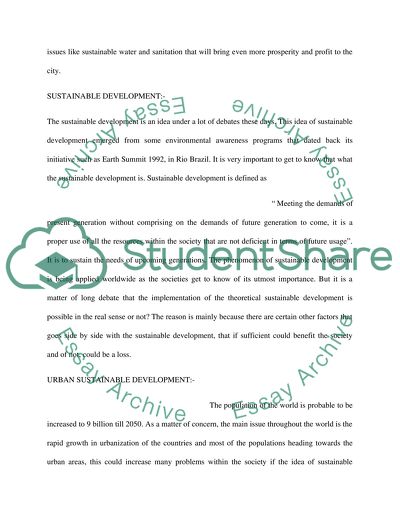 Sustainable Urban Development at the City Level