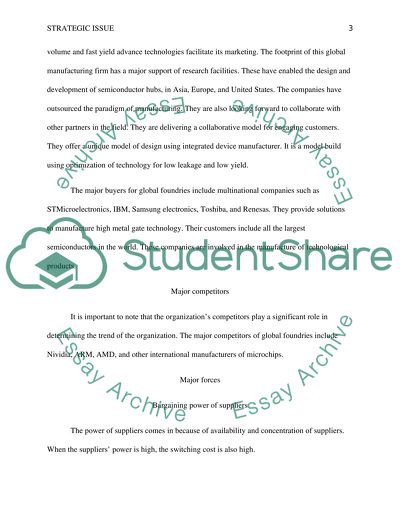 Foundries Strategic Marketing Issues
