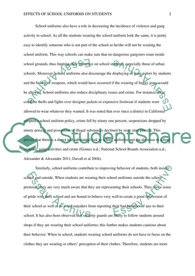 Effects of School Uniforms Have on Students