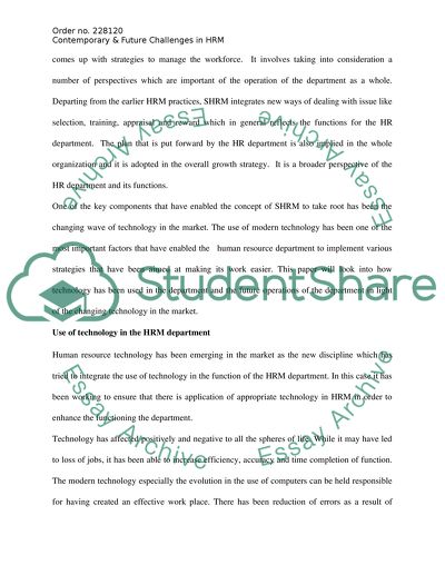 Contemporary and Future Challenges in HRM