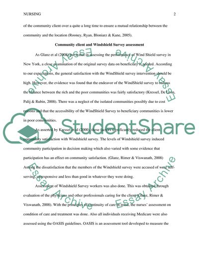 Wind Shield Survey Community Assessment of a Community in Queens