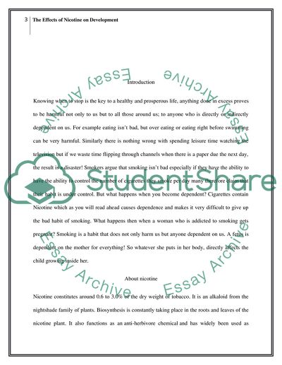 The Nicotine Effects in Fetus