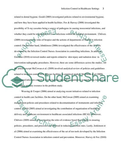 Infection Control in a Healthcare Setting