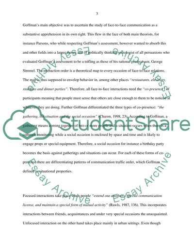 Does Goffmans Work Help Us Understand Social Interaction