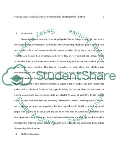 Pragmatic and Conversational Skills Development in Children
