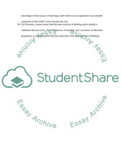 Descartes Epistemology