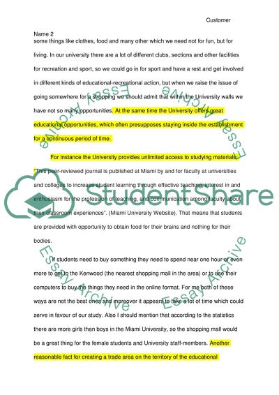 New Shopping center in Miami University