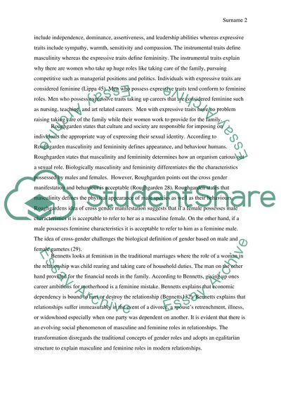 The Transformation of Masculine and Feminine Roles