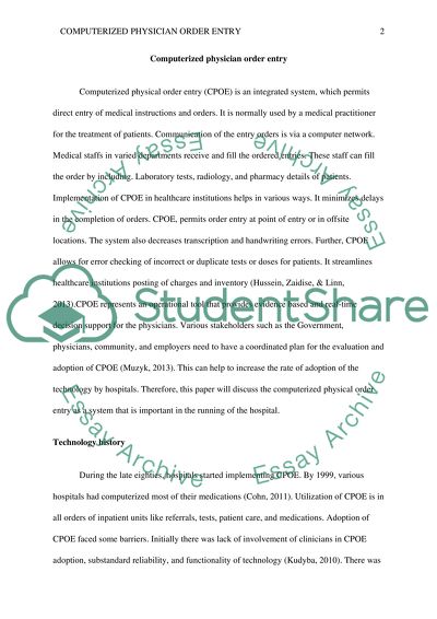 Computerized Physician Order Entry