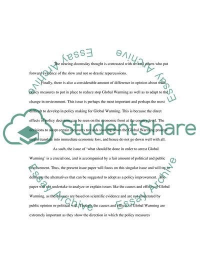 The Largest Contributor to Adverse Climate Change - The Global Warming Policy in the US