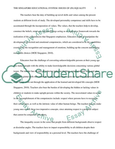 The Singapore Educational System - Issues of Equality