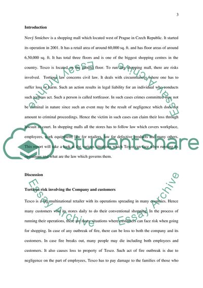 Risk Management - Tesco Supermarket