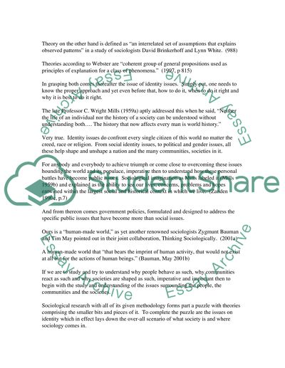 Why Sociological Research and Theory Focus on Issues of Identity