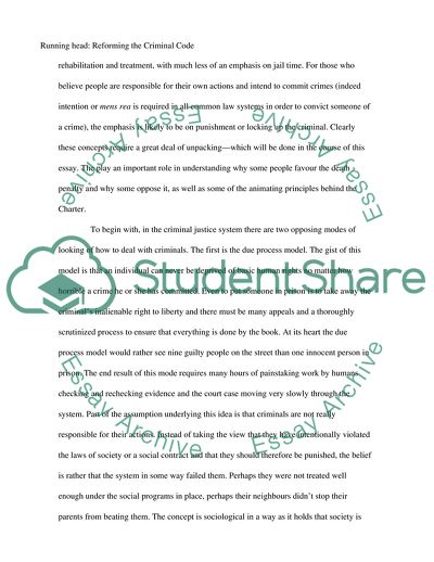 Reforming the Criminal Code