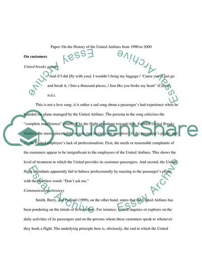 The History of the United Airlines from 1990 to 2000