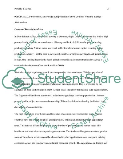 The Issue of Poverty with a Focus on Africa