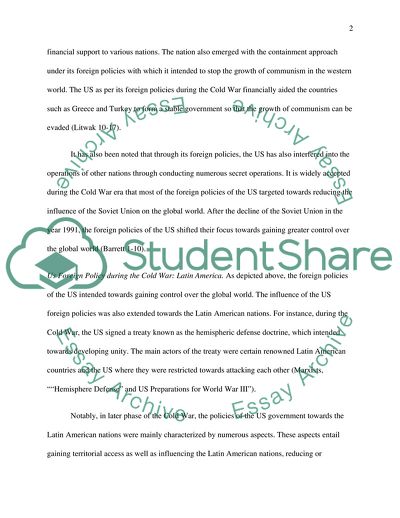 Foreign Policy during the Cold War