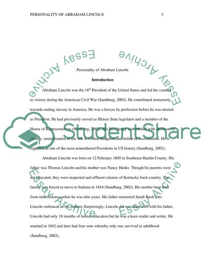 Personality of Abraham Lincoln