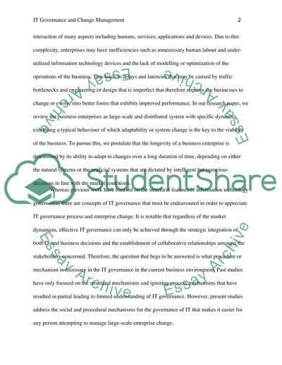 Change Management of Large Scale Enterprise