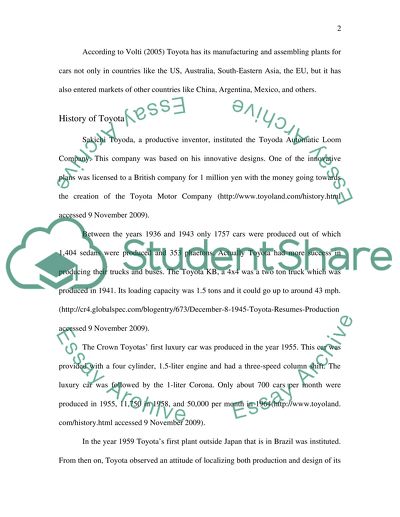 TOYOTA IN THE BUSINESS WORLD