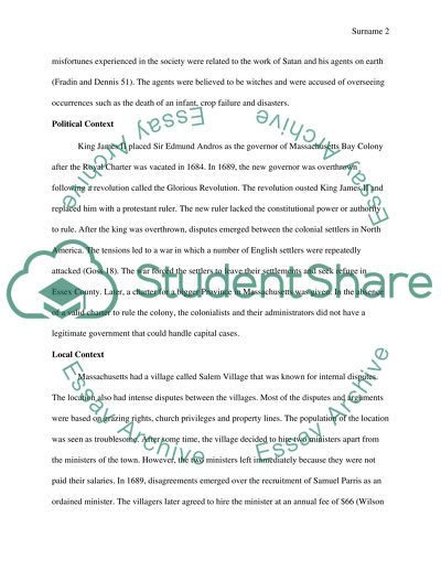 Salem Witch Trials (US HISTORY)